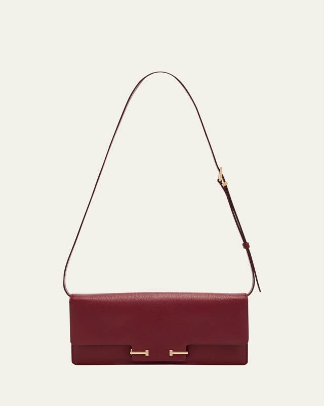 East-West Supple Grain Leather Shoulder Bag